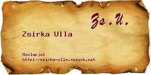 Zsirka Ulla névjegykártya